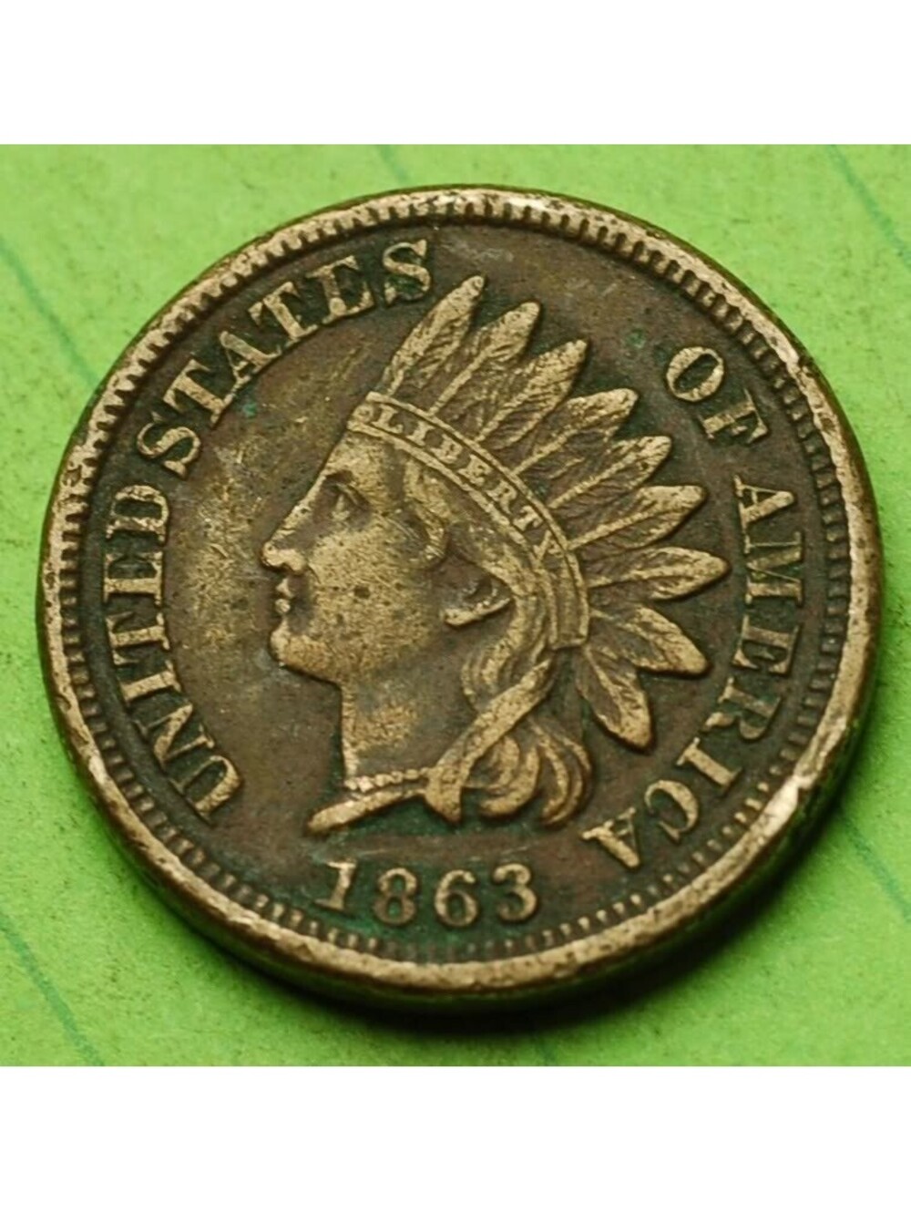 W697 1863 Indian Head Cent Penny 1c - 💥💥CIVIL WAR ERA💥💥